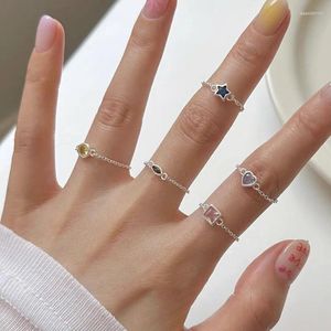Klaster pierścieni gamiryoza koreańskie ins mała cyrkon regulacja rozciągania dla kobiet palców weselnych modne dziewczęta prezenty biżuterii