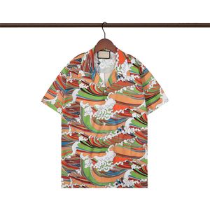 Fashion Designer Bowling Shirt Mens Casual Button Down Shirts Hawaii Floral Shirts Men Short Sleeve Dress Hawaiian Shirt M-3XL o1