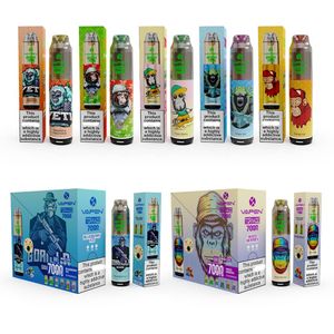 Top VAPEN TORNADO 7000Puffs Disposable Vape Pen 850mAh Rechargeable Battery 15ml Mesh Coil Electronic Cigarette Prefilled Vaporizer Bars Kits