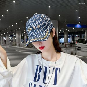 Beanies Beanie/Skull Caps Damen Strass Cap Love Solgen Fashion Luxury Baseball Damen Plaid Print Casual Hat Gorras Para Mujer 2023