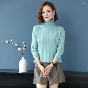 Women's Sweaters Hollow Pile Collar Mink Cashmere Sweater Women 2023 Autumn And Winter Loose Fashion Soft Warm Knitted Bottoming Shirt