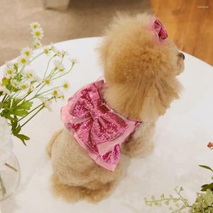 Köpek yaka evcil hayvan moda prenses elbise küçük koşum kedi tatlı desinger kıyafetleri köpek yavrusu sevimli bowknot saç tokası Chihuahua Yorkshire Maltese