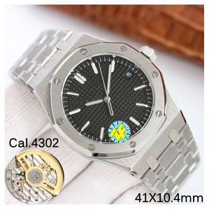 ZF Factory luxury mens Watch 41mm V3 Version Extra-thin 15500 904L Steel Silver Case Black dial CAL.4302 Movement Mechanical Automatic Waterproof men Watches