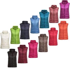 Gilet da donna Piumino sottile ultraleggero da donna Colletto invernale da donna Giacca sottile Gilet imbottito antivento Senza maniche Gilet da anatra portatile 230424