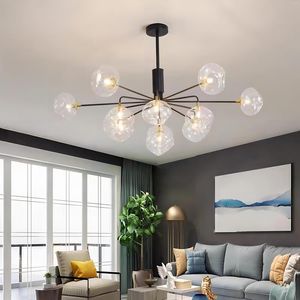 Chandeliers Gold Black Metal G9 Led Chandelier Glass Shades Living Room Lighting Bedroom Globes Indoor Fixture