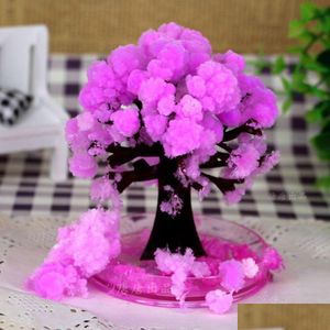 Novità Giochi Iwish 10X8Cm Rosa Desktop Cherry Blossom Cool Japanthumbsup Magic Japanese Sakura Tree-Brand New Made In Japan Grow Drop Dhrdw