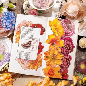 Hediye Sargısı 10 PCS Journal Scrapbooking Pet Çiçek Çıkartmaları Dekorasyonlu DIY Crafting Günlüğü El Kitabı Yaşam Kayıt Kitabı Çiçekler Sticker Pack