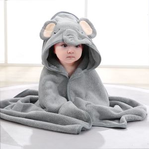 Filtar Swaddling Solid Color Cartoon Coral Fleece Super Soft 80 80cm Baby Hooded Bath Handel Badrob Swaddle 231124