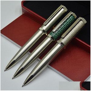 Ballpoint Pens Wholesale Limited Edition Santos-Dumont Pen Wysokiej jakości Sier Sier Black Metal Ball Pisanie gładkie biuro zaopatrzenie w szkoła dr dhrvk