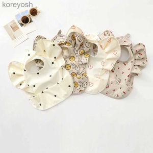 Bibs Burp Cloths Waterproof Baby Bibs Cartoon Girl Boy Infant Meals Bib Anti-dirty Saliva Bibs with Angel Wings Baby Feeding Stuff Children SmockL231125