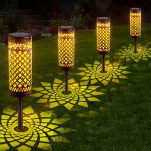 Nuova decorazione del giardino in metallo con luce solare per prato Illuminazione paesaggistica per marciapiede solare a LED impermeabile