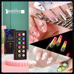 Nail Gel Beautilux Nail Art Gel Kit Without Sticky Layer Nail Art Design Painting Carving Sculpturing Spider Lining UV LED Maincure Set 231124