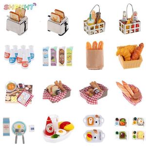 Puppenhaus-Zubehör Miniaturhaus-Frühstücksset im Maßstab 112, Milch, Ei, Brot, Saft für Mini-Lebensmittelspiele, Kinderküche, Spielzeug 230424