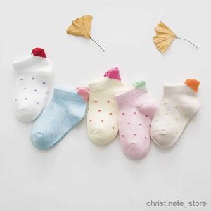 Crianças meias 5 pares/lote meias do bebê algodão verão infantil fino tornozelo meias bonito coração colorido crianças meias para meninas meninos da criança pontos meias