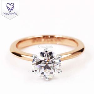 Yadis anpassade 14k Solid Gold Jewelry Old Europe Cut VVS Moissanite Diamond Engagement Rings for Women