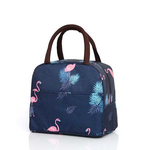 Ice PacksIsothermic Bags Flamingo animal Solid color Student Work Lunchbox Thermal insulation Food Lunch Bag Print Insulated Portable Handbags Ice Bag J230425