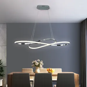 Chandeliers Modern Design LED Chandelier For Dining Room Kitchen Table Living Bedroom Ceiling Pendant Lamp Chrome Simple Style Light