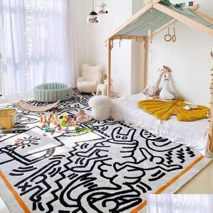 Teppich Keith Haring Messy Puzzle Area Teppich Bodenmatte Luxus Wohnzimmer Schlafzimmer Nachttisch Erkerfenster 230113 Drop Delivery Home Garden Ot6Za