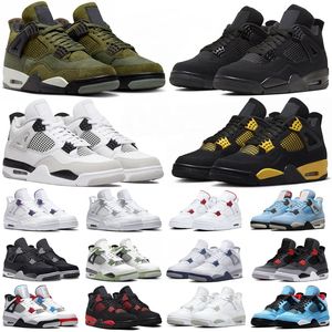 4S Basketball Shoes Men 4 Sneakers Women Sport Shoes Black Cat Military Canvas Red Thunder University Blue Thunder Pink Cactus Jack Frozen Moments Photon Dust 36-47