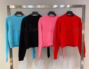 PRIMAÇÃO Autumn Fashion Sweater Letter tricô de malha de algodão suéter designer jumpers de malhas de malha para mulheres