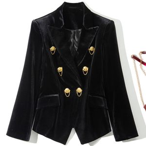 2024 Primavera Nero Tinta unita Catene Blazer Manica lunga con risvolto e pannelli Asimmetria Cappotti outwear Y3O282358