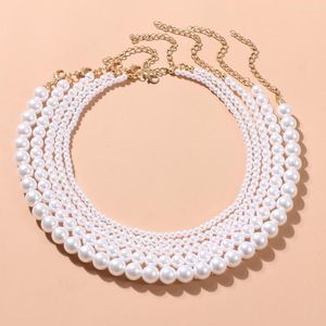 Collane a sospensione Vintage Elegant Imition Pearl Chain Choker for Women Fashion Charm Party Wedding Jewelry Regalo Accessori