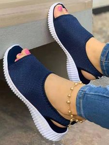 Abendschuhe Damen Plus Size Mesh Fish Platform Damen Closed Toe Wedge Sandalen Damen Light Casual Zapatillas Muje