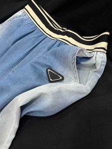 Kvinnor byxor denim designer kvinnor rakt band skarvning hög midja denim byxor högkvalitativa kvinnor klädbyxor jeans