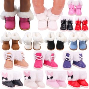 Doll Accessories 7cm Plush Boots Shoes Clothes For 43cm Born Baby 18 Inch Girl American Our Generation Toys Girls Gift 230424