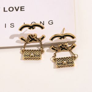 Designer Bag Stud Earrings WomenLove Black Earrings 18K Gold Plated 2023 New Gifts Jewelry Wedding Party Girls Earrings stainless steel Jewelry Wholesale