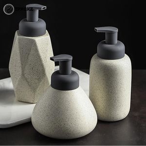 Dispenser di sapone liquido Schiuma di ceramica Shampoo portatile Balsamo Lozione per il lavaggio del corpo Disinfettante per le mani Pompa Bottiglia Accessori per il bagno 230425