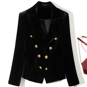 2024 Spring Black Solid Color Paneled Blazers Long Sleeve notched-Lapel Paneled Blazer Outwear Coats Y3O282365