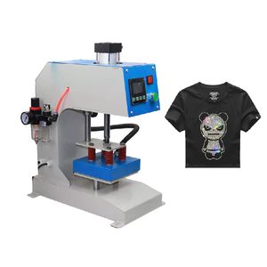 Pneumatisk varm stampning Skrivare värmeöverföring Pressmaskin 23*30 230x300mm för t-shirt mössor skjorta läder logotyp