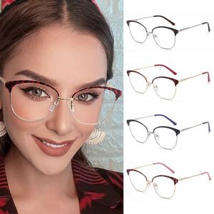 Sunglasses Women/Men Readers Eyeglasses Metal Frame Leopard Glasses Anti Blue Light Office Computer GogglesSunglasses