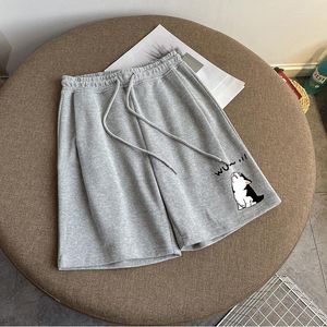 Kvinnors shorts sommar casual linne cykel kvinnor gym träning överdimensionerade byxor bomull hög midja svart damer sport femme y2k