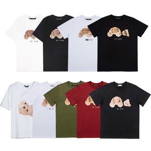 Camisetas masculinas femininas Palmas Designer Ângulo manga curta Verão Moda marca lazer maré Algodão Urso impressão de letras Tops de luxo Roupas Tamanho S-XL