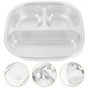 Dinnerware Sets Feeding Serving Camping Stainless Plate Lunch Container For Home Canteen Kids