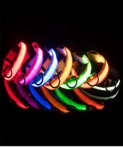 LED Nylon Pet Dog Collar Night Safety LED Light Flashing Glow in the Dark Small Dog Pet Leash Dog Collar Flashing Safety Collar1274539