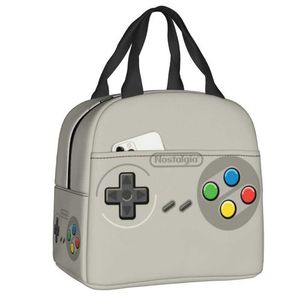 Ice Packs/Isothermic Bags Retro Video Game Turbo Controller Portable Lunch Boxes Multifunction Gamer Lover Cooler Thermal Food Insulated Lunch Bag Kids J230425