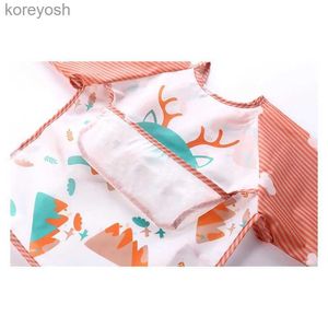 Bibs Burp Cloths Baby Long Sleeve Scarf Waterproof Toddler Art Smock Feeding Bib Apron Pocket Infant Boys Girls Burp Cloth Ba Bibs for1-3YearL231127