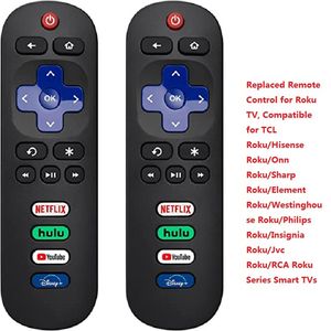 Replaced Remote Control Only for Roku TV TCL Hisense Onn Sharp Element Westinghouse Philips Roku Series Smart TVs Not for Roku Stick and Box