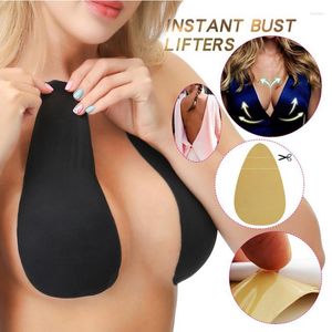 Yoga Outfit Reggiseno sportivo push-up senza spalline Reggiseno autoadesivo Capezzolo al seno Copertura Riutilizzabile Silicone Comfort Lingerie Femme Bralette