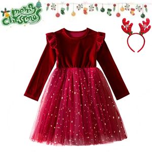 Mädchen Kleider Kinder Weihnachten Für Star Mesh Prinzessin Kleid Rote Kleidung Kinder Jahre Kostüm 38 Jahre 231124