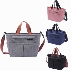 Pacotes de gelo/bolsas isotérmicas Bolsas de lancheiras portáteis de ombro portáteis alimentos Tote térmico Tote de grande capacidade Bento Bolsa de armazenamento de gelo para homens J230425