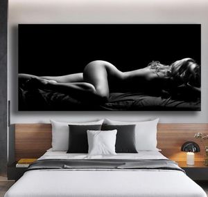 Figura moderna Immagini a parete Ragazza nuda sexy che dorme su tela Pittura per soggiorno Poster e stampe Cuadros Home Decor7385385