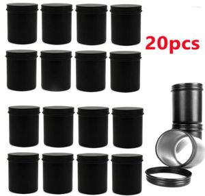 Garrafas de armazenamento 200ml redondo fosco preto metal vela frascos recipientes vazios estanho para cera derreter fazendo kit diy1606941