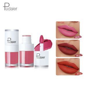 Pudaier Líquido fosco Batom líquido impermeável Tubos de brilho de veludo vermelho d'água Fashion Lipgloss Tint Pro Women Cosmetics Cosmetics