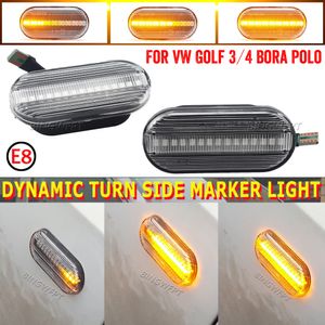 2pc Dynamic Led Turn Signals Side marker light Lamp for VW  Bora Golf 3 4 Passat 3B Polo 6N Sharan Vento T5 SEAT Ibiza