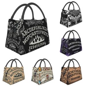 Ice Packs/Isothermic Bags Black Witch Board Insulated Lunch Bag for School Office Monster Horror Ghost Waterproof Cooler Thermal Lunch Box Women J230425