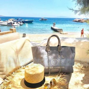 Deauville Tote Mother Mother Bag Bag Luxurys مصممين نساء رجالي محفظة دلو الصيف سفر سفر نايلون الكتان Pochette Crossbod